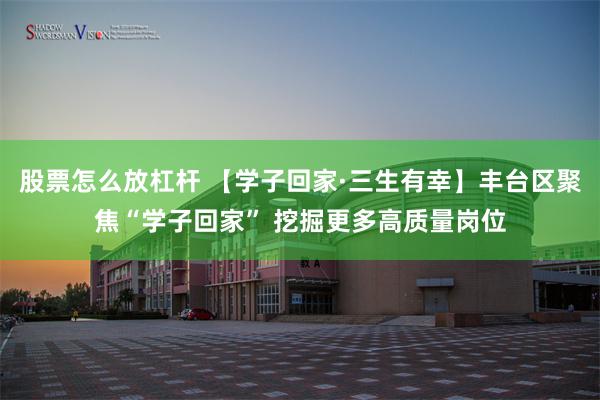 股票怎么放杠杆 【学子回家·三生有幸】丰台区聚焦“学子回家” 挖掘更多高质量岗位