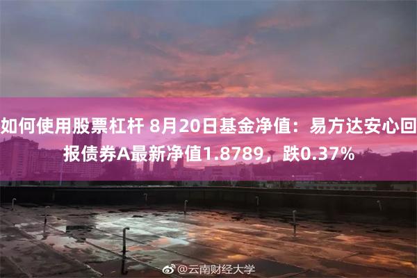 如何使用股票杠杆 8月20日基金净值：易方达安心回报债券A最新净值1.8789，跌0.37%