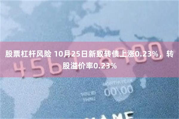 股票杠杆风险 10月25日新致转债上涨0.23%，转股溢价率0.23%