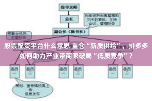 股票配资平台什么意思 重仓“新质供给”，拼多多如何助力产业带商家破局“低质竞争”？