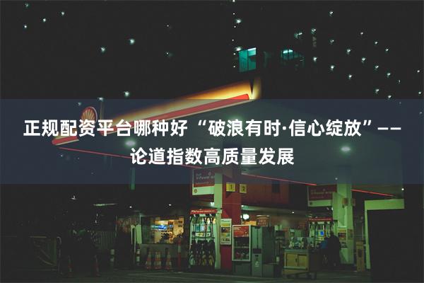 正规配资平台哪种好 “破浪有时·信心绽放”——论道指数高质量发展