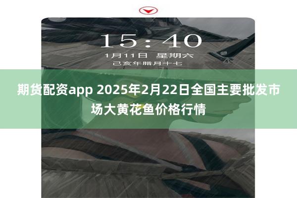 期货配资app 2025年2月22日全国主要批发市场大黄花鱼价格行情