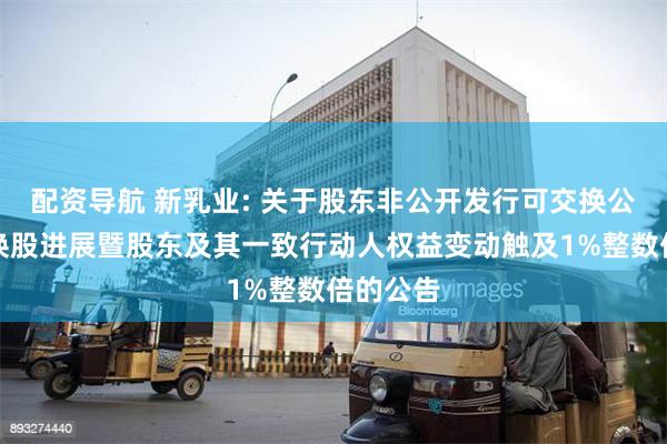配资导航 新乳业: 关于股东非公开发行可交换公司债券换股进展暨股东及其一致行动人权益变动触及1%整数倍的公告