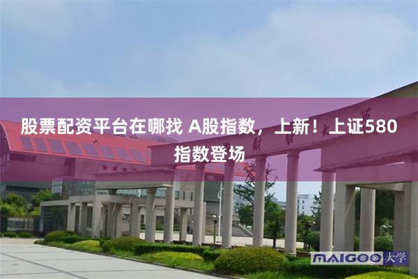 股票配资平台在哪找 A股指数,上新!上证580指数登场