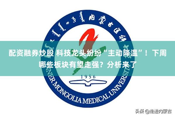 配资融券炒股 科技龙头纷纷“主动降温”！下周哪些板块有望走强？分析来了